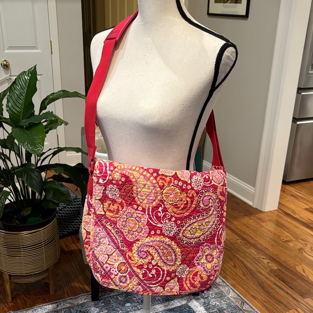 Vera Bradley Pink and Red Paisley Shoulder Bag